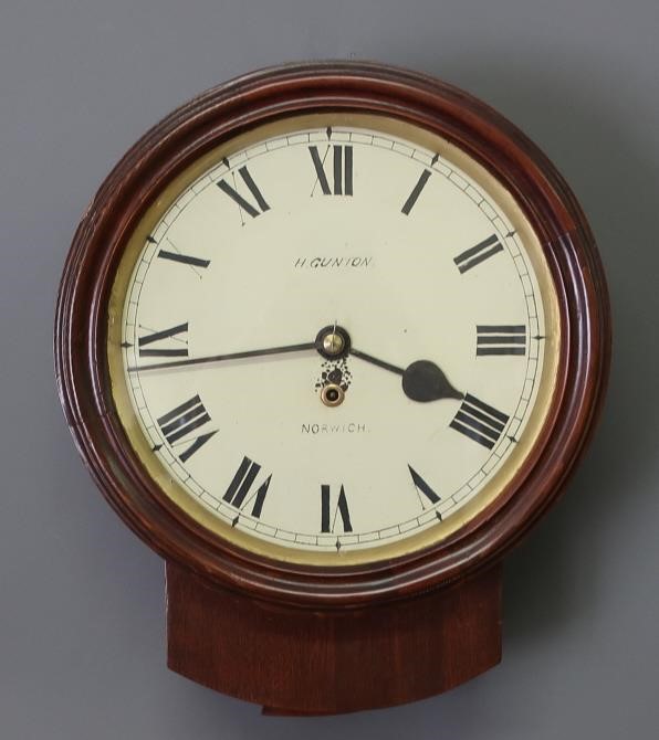 English mahogany pub clock signed 311b4d