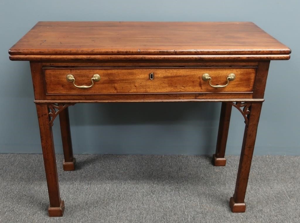 Chippendale mahogany card table,