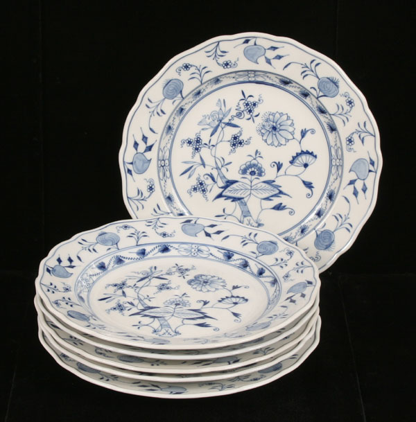 Six Meissen porcelain plates in