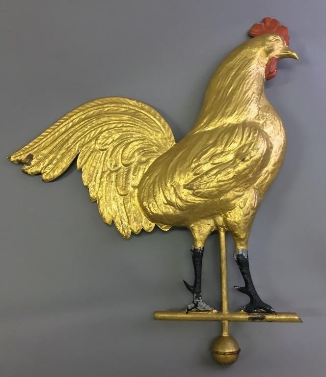 Vintage gilt metal molded rooster 311bd1