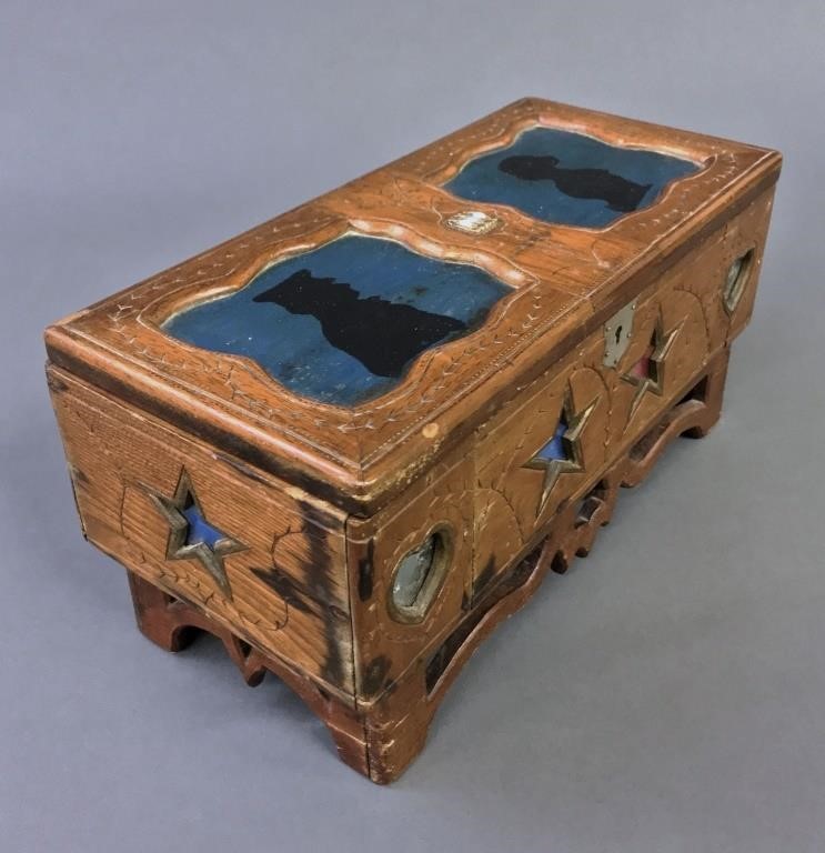 Folk art sailor's trinket box,