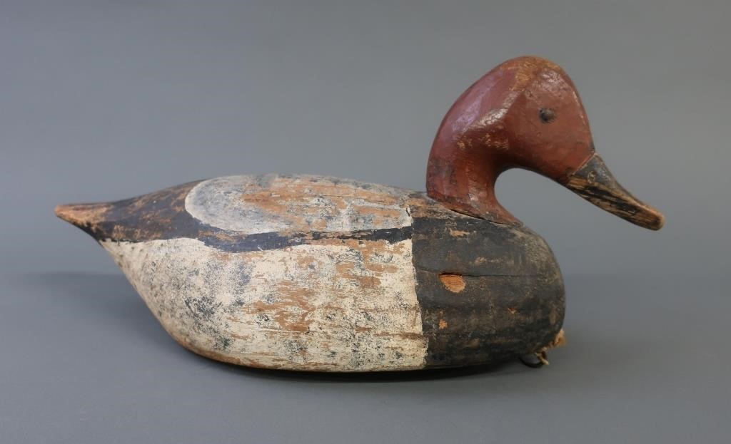 Red Head duck decoy by Miles Hancock,