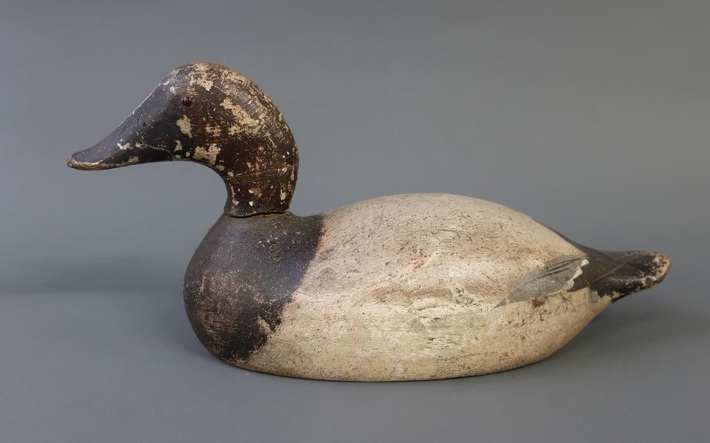Rare Canvasback duck decoy by Evans 311c46