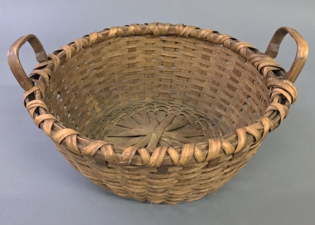 Splint wood gathering basket, 5"h