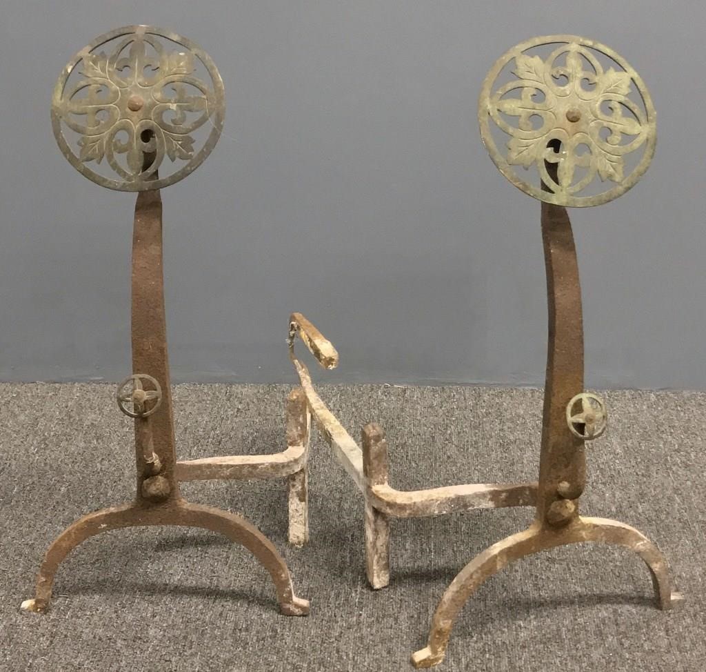 Pair of early brass and wrought 311c85