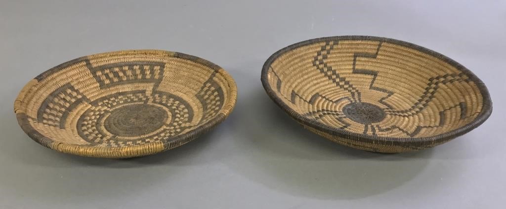 Two Southwest Indian woven plates, each