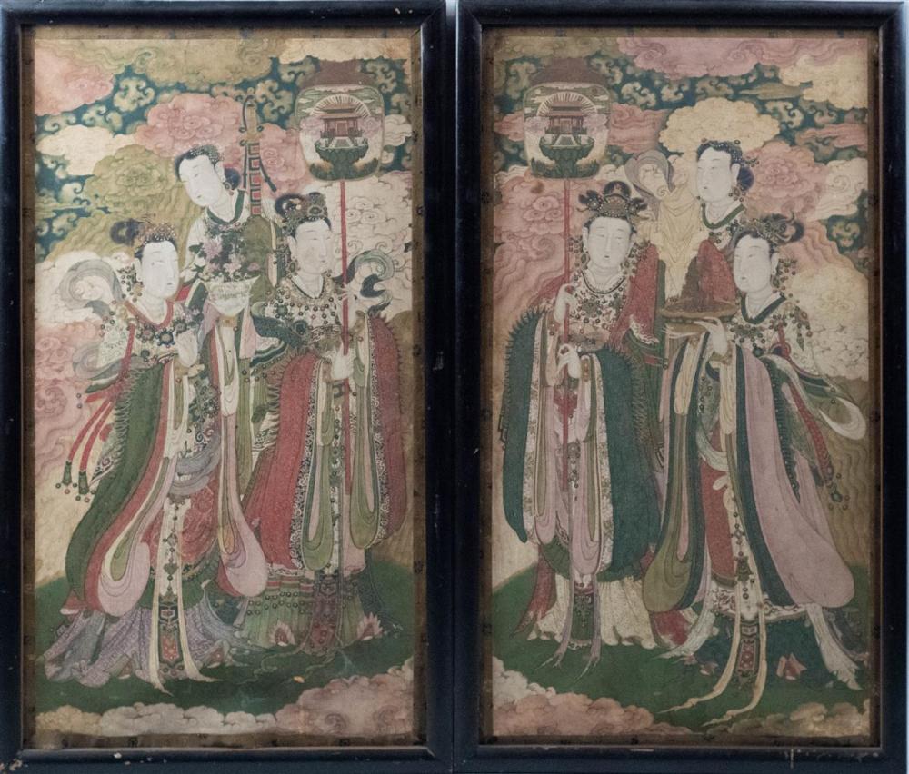 TWO SINO TIBETAN PAINTINGS GODDESSES 311c93