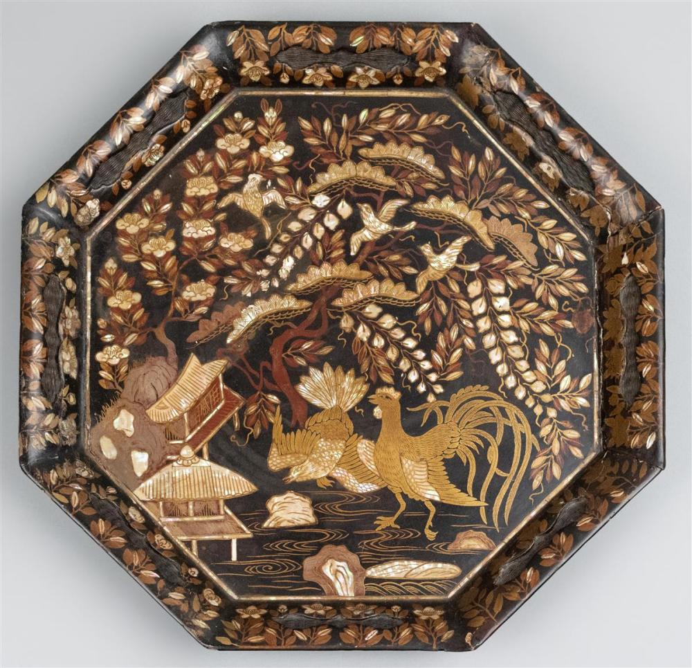 JAPANESE INLAID LACQUER TRAY IN 311cba