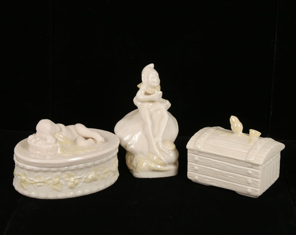 Belleek porcelain figural pieces  4e948