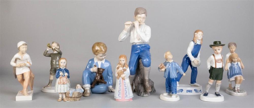 NINE BING & GRONDAHL PORCELAIN FIGURES