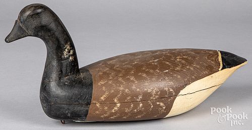 CARVED AND PAINTED BRANT DUCK DECOYCarved