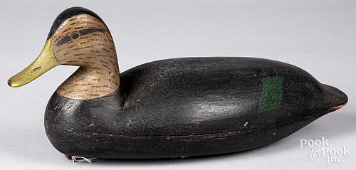 CARVED AND PAINTED BLACK DUCK DECOYCarved 311d8d