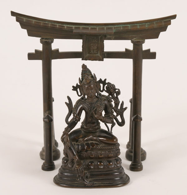 Asian bronze seated female deity 4e961