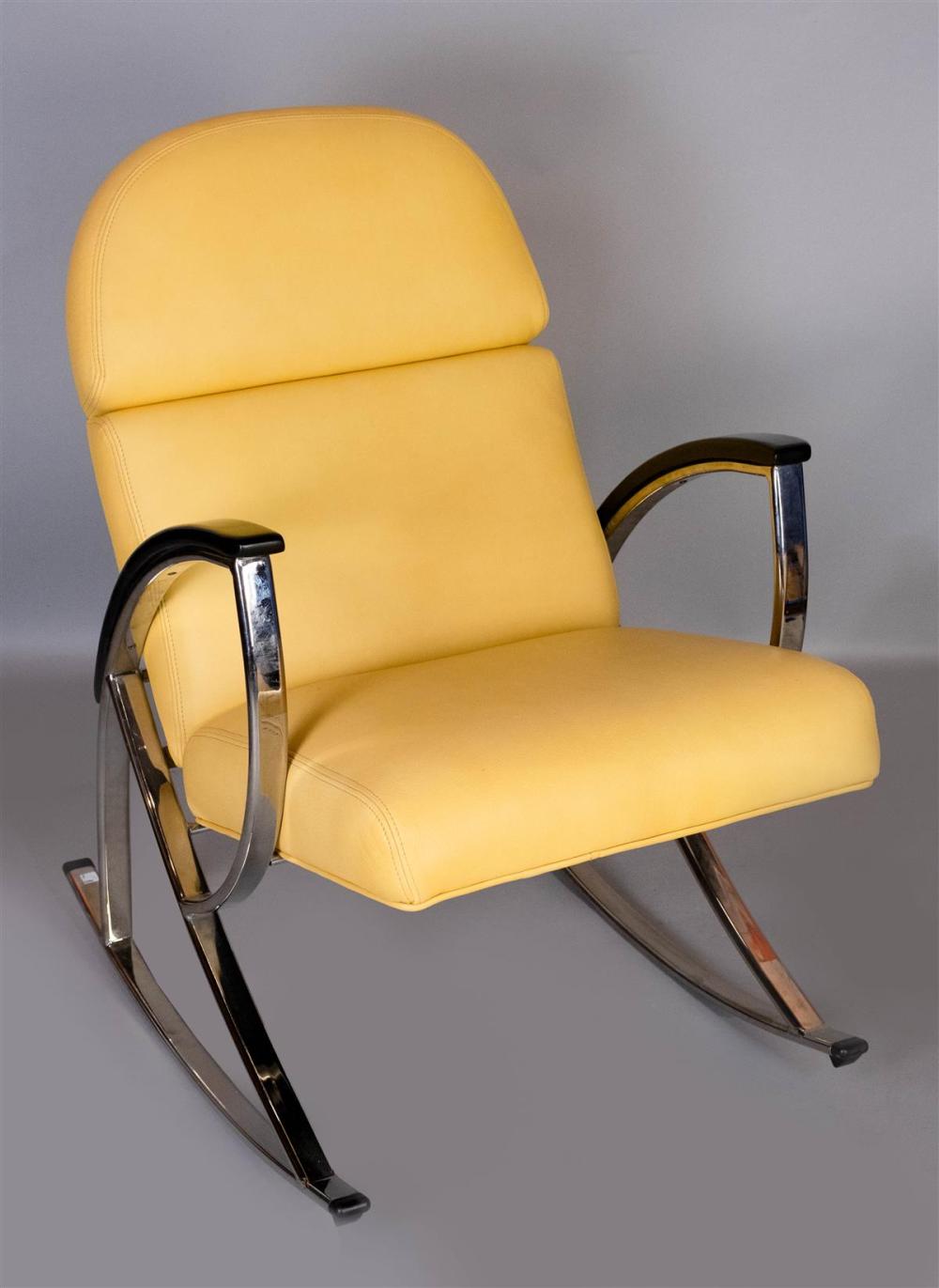 UNUSUAL MODERNIST YELLOW LEATHER