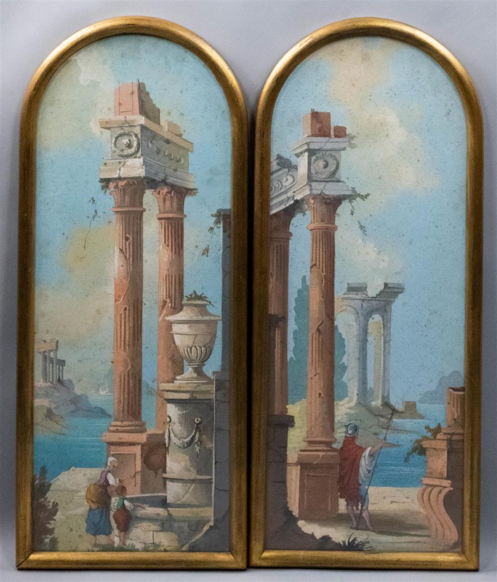 PAIR OF ITALIANATE WALLPAPER PANELS