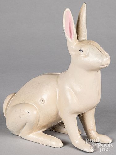 CAST IRON SEATED RABBIT DOORSTOPCast