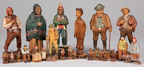 GROUP OF CARVED FIGURESGroup of