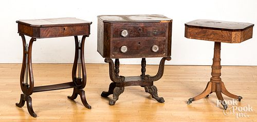 THREE FEDERAL MAHOGANY STANDS,