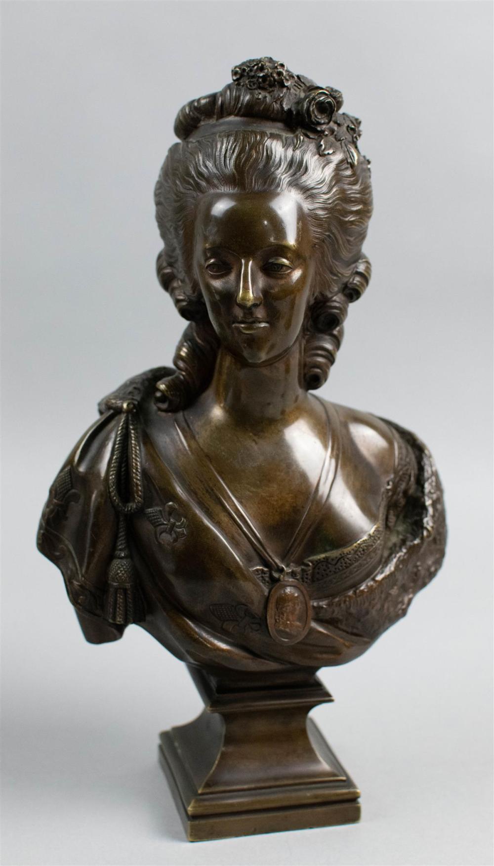 BRONZE BUST OF MARIE ANTOINETTE,