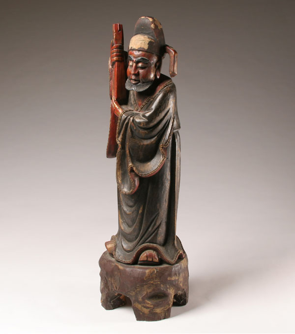 Chinese wooden temple figure paint 4e981