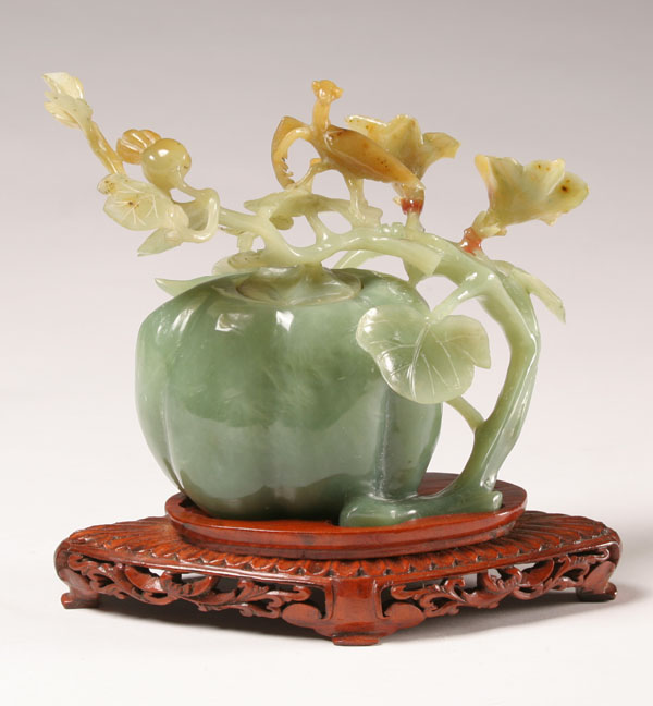 Chinese carved jade tomato plant;