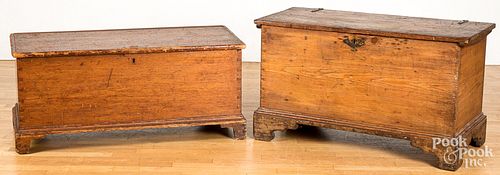 TWO PINE BLANKET CHESTS 19TH C Two 311f1e