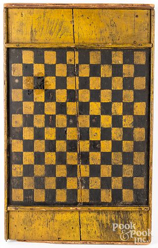 PAINTED GAMEBOARD, LATE 19TH C.Painted