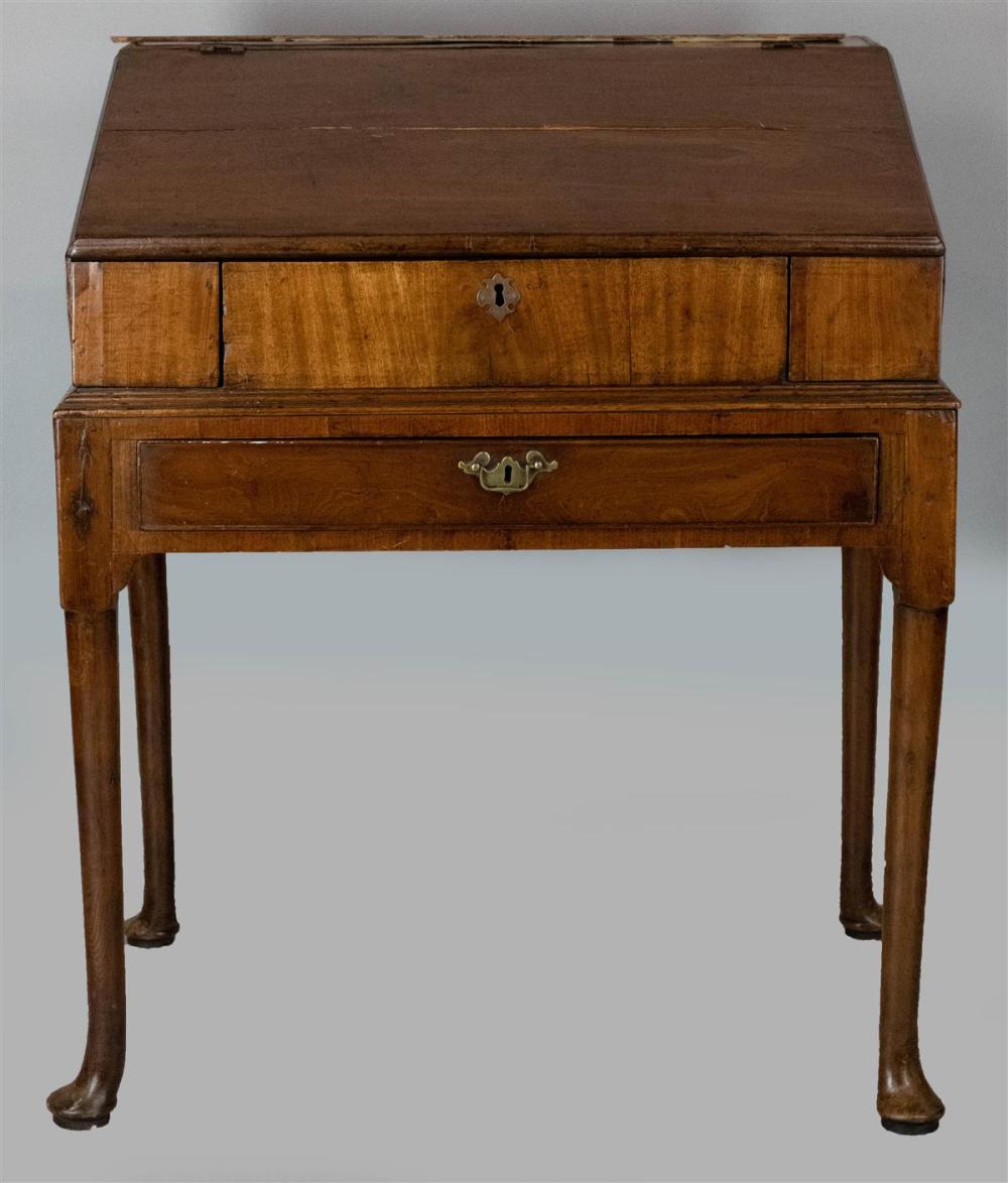 GEORGE III MAHOGANY SLANT FRONT