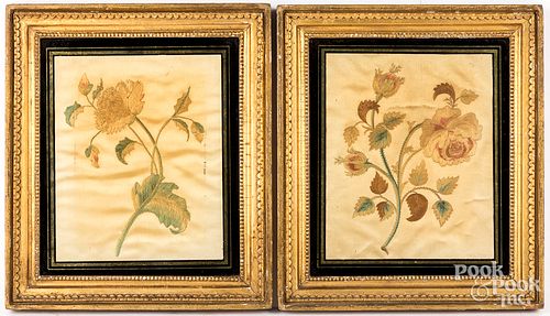 PAIR OF SILKWORK EMBROIDERIES,