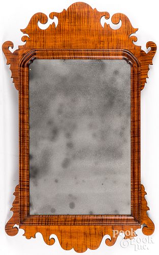 CHIPPENDALE STYLE TIGER MAPLE MIRRORChippendale