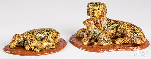 TWO LESTER BREININGER REDWARE DOGSTwo 311fbd