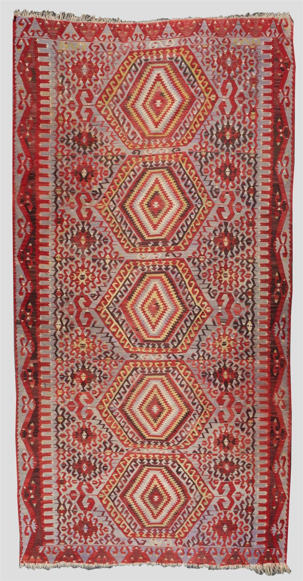 PROBABLY TURKISH KELIM WOOL RUGPROBABLY