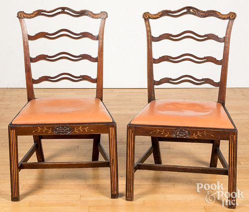 PAIR OF HEPPLEWHITE MAHOGANY DINING