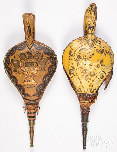 TWO PAINTED BELLOWS, 19TH C.Two