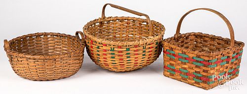 THREE SPLINT BASKETS 19TH C Three 31208e