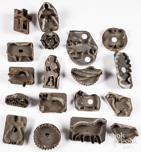 EIGHTEEN TIN COOKIE CUTTERS 19TH 312087