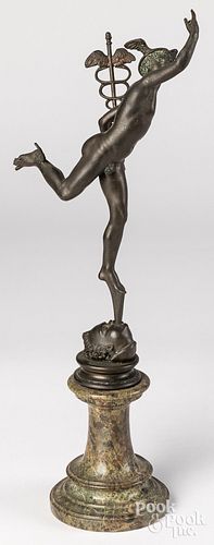 PATINATED METAL HERMES STATUE  3120d2