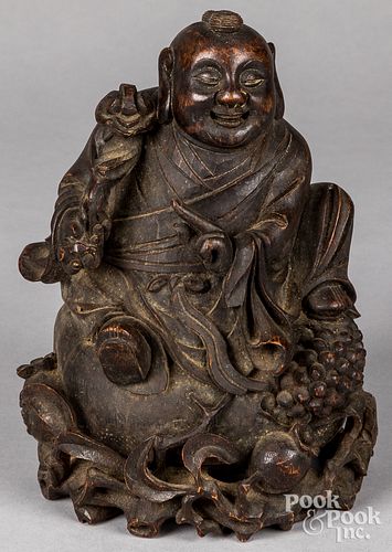 CHINESE CARVED WOOD BUDDHAChinese 312136