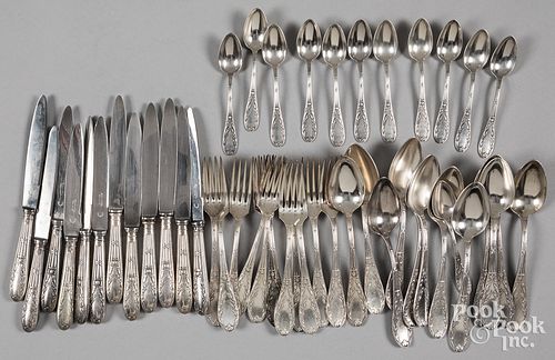 FRENCH SILVER PLATED FLATWARE SERVICEFrench