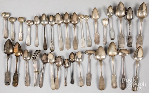 COIN SILVER SPOONS 18TH 19TH C Coin 312167