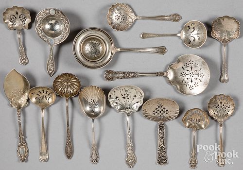 STERLING SILVER TEA STRAINERS,