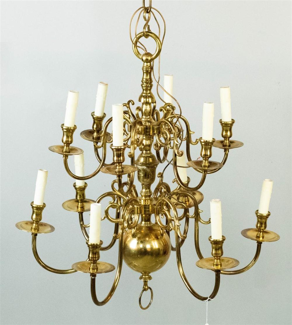 DUTCH BAROQUE STYLE BRASS TWELVE LIGHT 3121bc