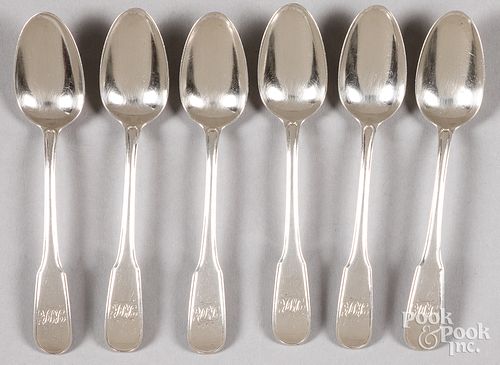 SIX ENGLISH SILVER TEASPOONS 1802 1803Six 3121f0