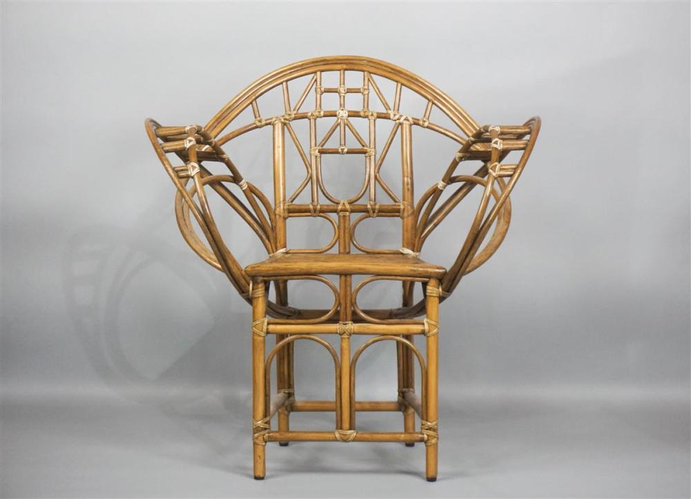 MCGUIRE RATTAN "BUTTERFLY" CHAIR,