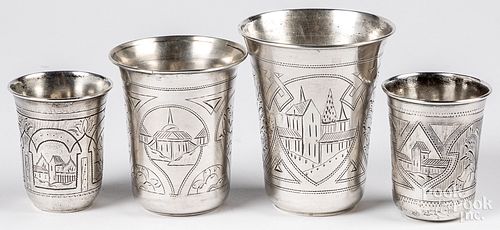 FOUR RUSSIAN SILVER CUPS LATE 312211