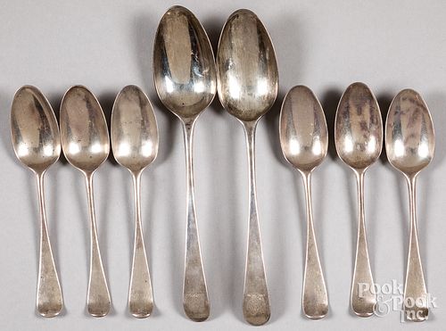 EIGHT ENGLISH SILVER SPOONSEight