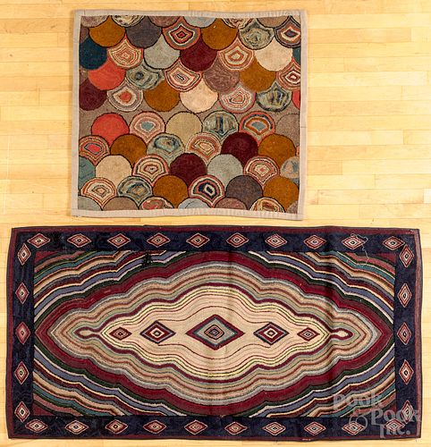TWO HOOKED RUGS EARLY 20TH C Two 30fba0