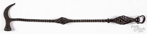 WROUGHT IRON FIRE TOOL POKER, 19TH