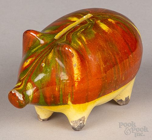 POTTERY PIG BANK, LATE 19TH C.Pottery