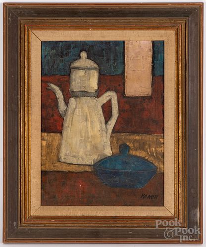 WILLIAM G KRAHN OIL ON CANVAS 30fc1b